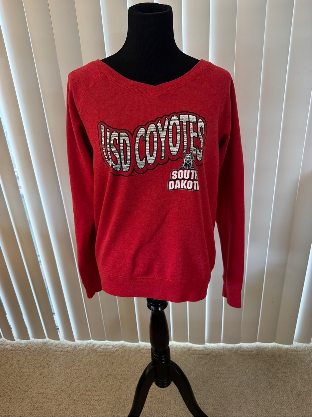 Russell Athletic Red V-Neck USD Coyotes Football Sweatshirt Ladies Large